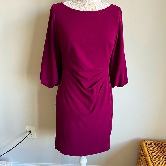 Lauren Ralph Lauren Dresses & Skirts - Lauren by Ralph Lauren Women's Pleated Slim Fit Dress in Pomegranate